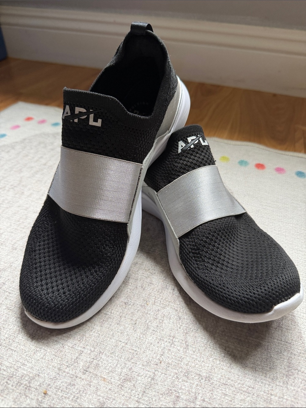 APL Women’s Slip-On Athletic Sneakers in Black and Silver